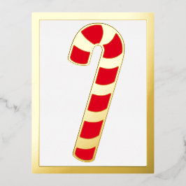 Strip Christmas Holiday Candy Cane Foil Postkarte