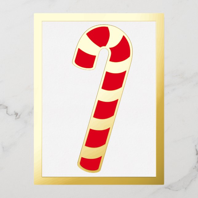Strip Christmas Holiday Candy Cane Foil Postkarte (Vorderseite)