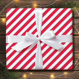 Strip Diagonal Holiday Einfach Rot Weiß Geschenkpapier
