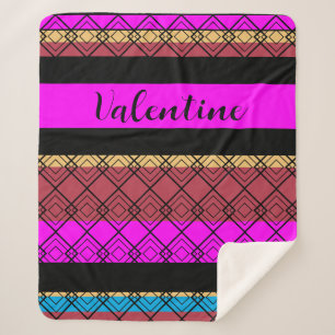 Strip Gemustert Cosy Romantic Boho Valentine Sherpadecke