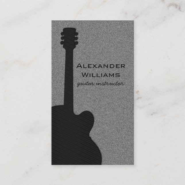 Strip Guitar Music Business Card, Jet Black Visitenkarte (Vorderseite)