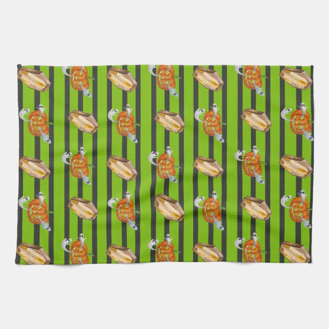 Strip Halloween Geschirrtuch (Horizontal)
