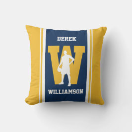 Strip Navy und Gold Basketball Kissen