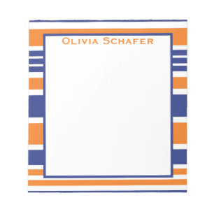 Strip Orange und Navy Blue Notepad Notizblock