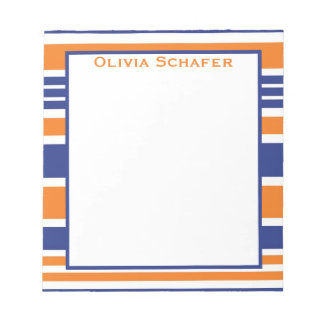Strip Orange und Navy Blue Notepad Notizblock