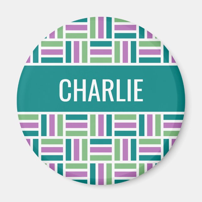 Strip Pattern individuelle Name Magnet (Vorne)