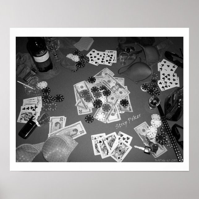 Strip Poker Schwarz/Weiß Poster (Vorne)