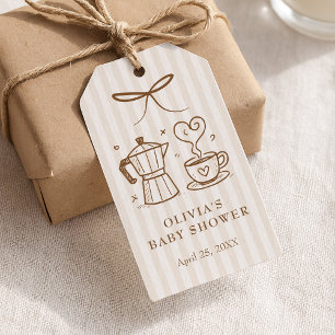 Stripe Baby ist das Brechen des Kaffee Favor Tag Geschenkanhänger