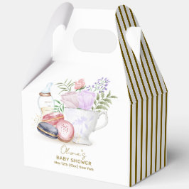Stripe Bonjour Floral Macarons Tea Baby Dusche Geschenkschachtel