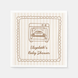 Stripe Bun in the Oven Baby Shower Napkin Serviette