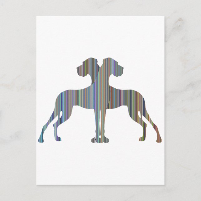 Stripe Dane Pair Postkarte (Vorderseite)