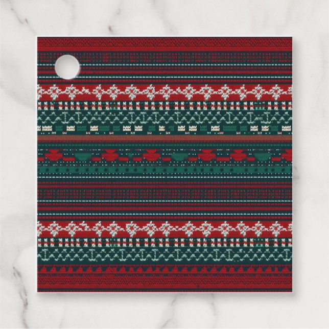 Stripe Design Ugly Christmas Sweater Geschenkanhänger (Vorderseite)