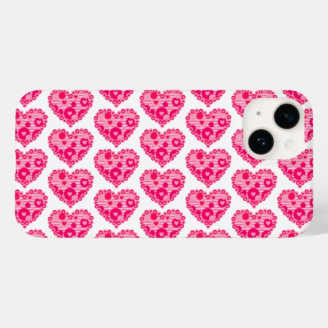 Stripe Dots Herz Case-Mate iPhone Hülle (Rückseite (Horizontal))