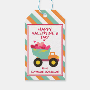 Stripe Dump Truck Personalisierte Gift Tags Geschenkanhänger