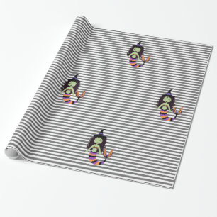 Stripe Halloween Meerjungfrau Hexe WRAP Geschenkpapier