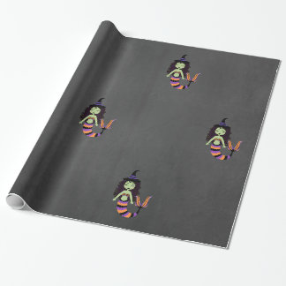 Stripe Halloween Meerjungfrau Hexe WRAP Geschenkpapier