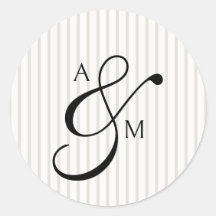 Stripe Monogram Script Ampersand Hochzeit
