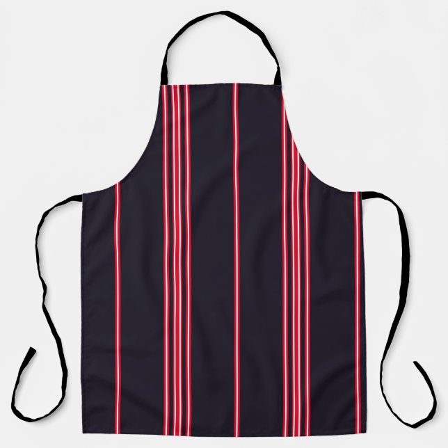 Stripe pattern with navy blue, white and red verti schürze (Vorderseite)