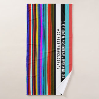 Stripe Retrolinien Horizontal handbemalt DIY Badehandtuch