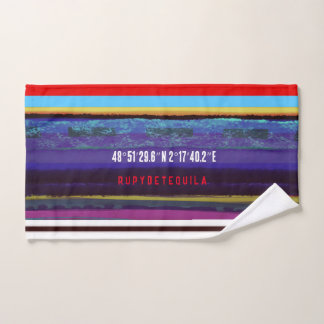 Stripe Retrolinien Horizontal handbemalt DIY Badhandtuch Set
