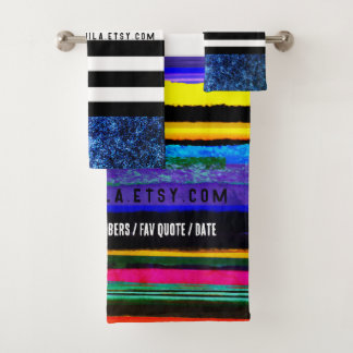 Stripe Retrolinien Horizontal handbemalt DIY Badhandtuch Set