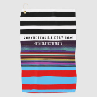 Stripe Retrolinien Horizontal handbemalt DIY Golfhandtuch
