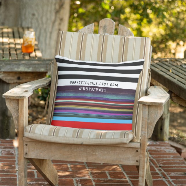 Stripe Retrolinien Horizontal handbemalt DIY Kissen (Stuhl )