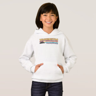 Stripe Washington D.C. Vintagen bedrückte Retro Hoodie
