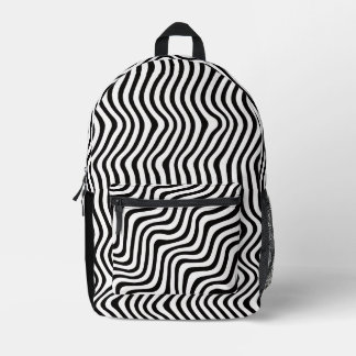 Striped B&W Bedruckter Rucksack