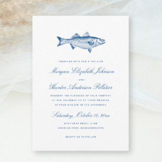 Striped Bass Fishing Theme Elegante Hochzeit der M Einladung