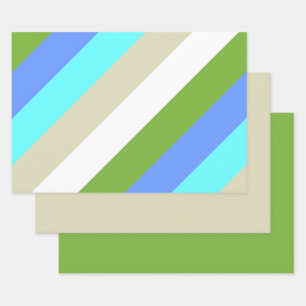 Striped Beach Colors Sint Maarten Wrapping Pape Geschenkpapier Set