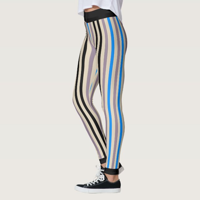 Striped Black Gray Blue (custom) Leggings (Links)