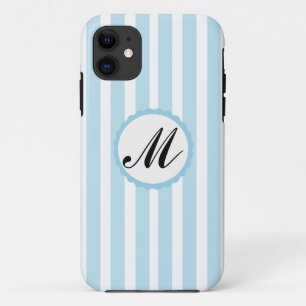 Striped Blue White Custom Monogram iPhone Gehäuse Case-Mate iPhone Hülle