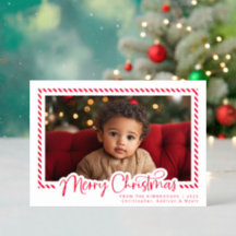 Striped Border Merry Christmas