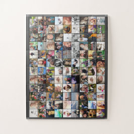 Striped Borders 80 Family Friends FotoCollage Puzzle