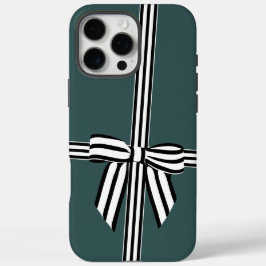 Striped Bow iPhone Case Green