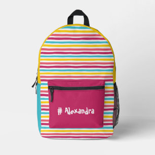 #Striped Candy! Spaß Farbenfrohe Farbe Block glück Bedruckter Rucksack