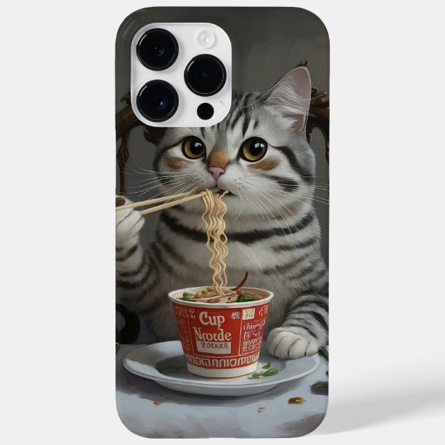 Striped Cat Spaß Cup Noodles Case-Mate iPhone Hülle (Rückseite)