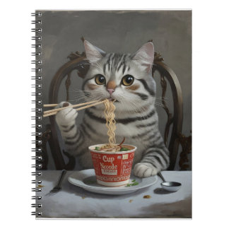 Striped Cat Spaß Cup Noodles Notizblock