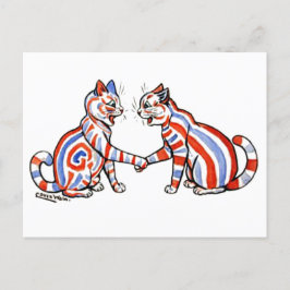 Striped Cats, Louis Wain Postkarte