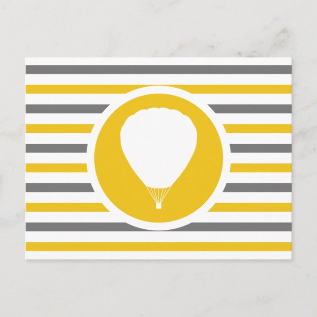Striped Chic BALLOONING Postkarte (Vorderseite)
