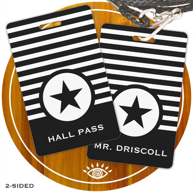 Striped Chic Star Hall Pass für Lehrer Ausweis (Von Creator hochgeladen)