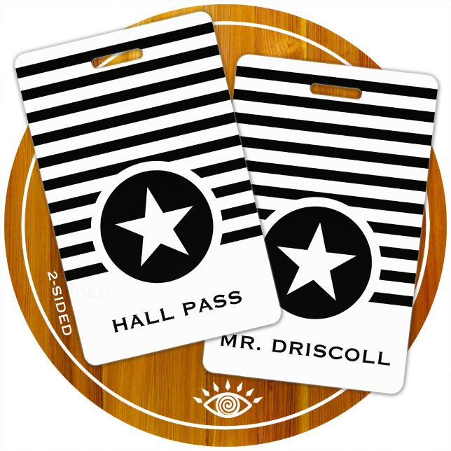 Striped Chic Star Hall Pass für Lehrer Ausweis (Von Creator hochgeladen)