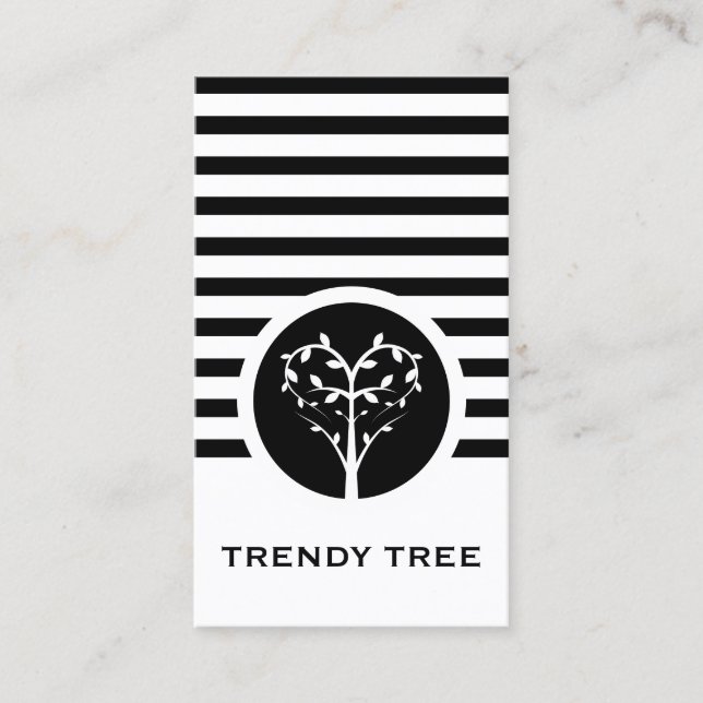 Striped Chic Tree Visitenkarte (Vorderseite)