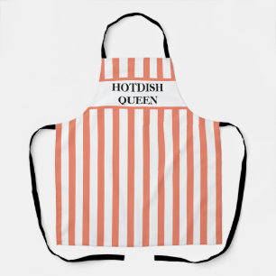 Striped Coral Hotdish Queen All-over Print Schürze