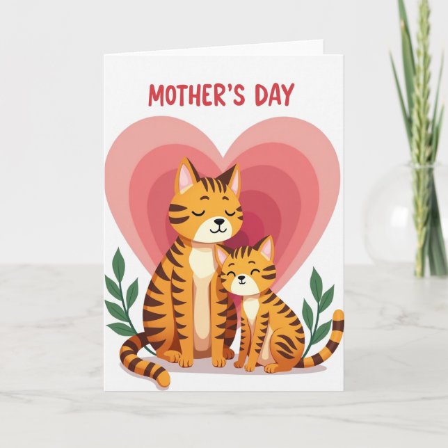Striped Feline Love Card Karte (Vorderseite)