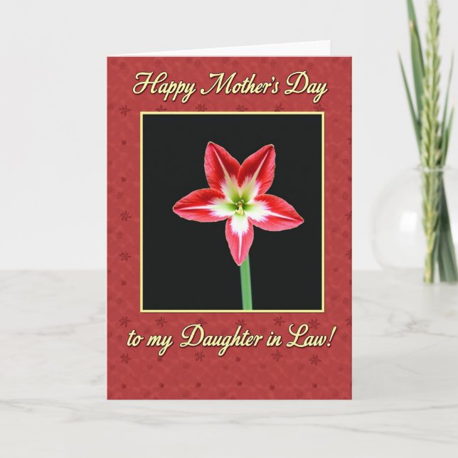 Striped Flower Daughter Card Karte (Vorderseite)