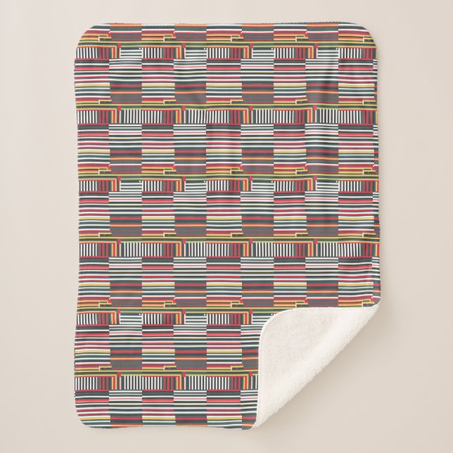  striped geometric pattern sherpadecke (Vorderseite)