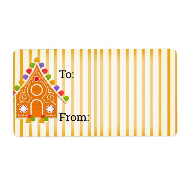 Striped Gingerbrett Candy Weihnachtsgeschenk Etike (Vorne)