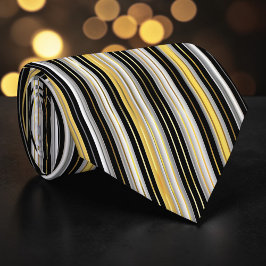 Striped Gold and Silver Necktie Krawatte